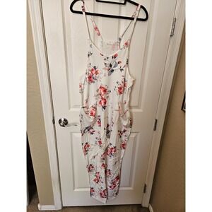 NIP OUFEIYA Womens Casual Jumper Romper Loose Baggy Jumpsuit Floral, 2XL (12)